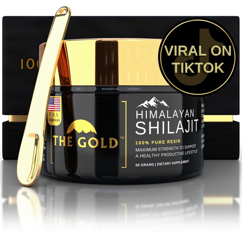 GOLD Shilajit Resin 124; Shilajit Pure Himalayan Organic Shilajit pro muže a ženy Lab Test v USA stupeň A + všechny přírodní dietní dodatek s Fulvic acid + stopové minerály 124; 50 Grams 100 Servings