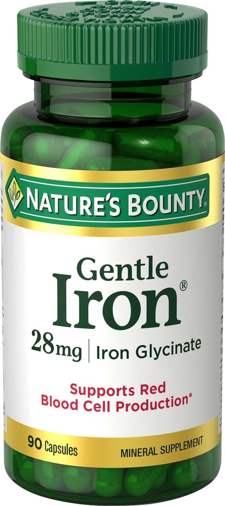 Příroda 's Bounty Gentle Iron 28 mg 90 Kapsle