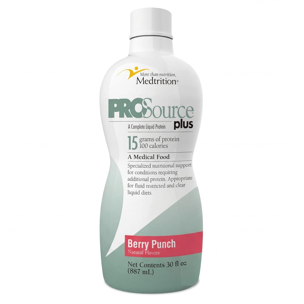 Medtrition Liquid Collagen peptides Typ I, III 15 Grams Protein per oz. CLAS124; Prosource Plus Berry Punch Bottle