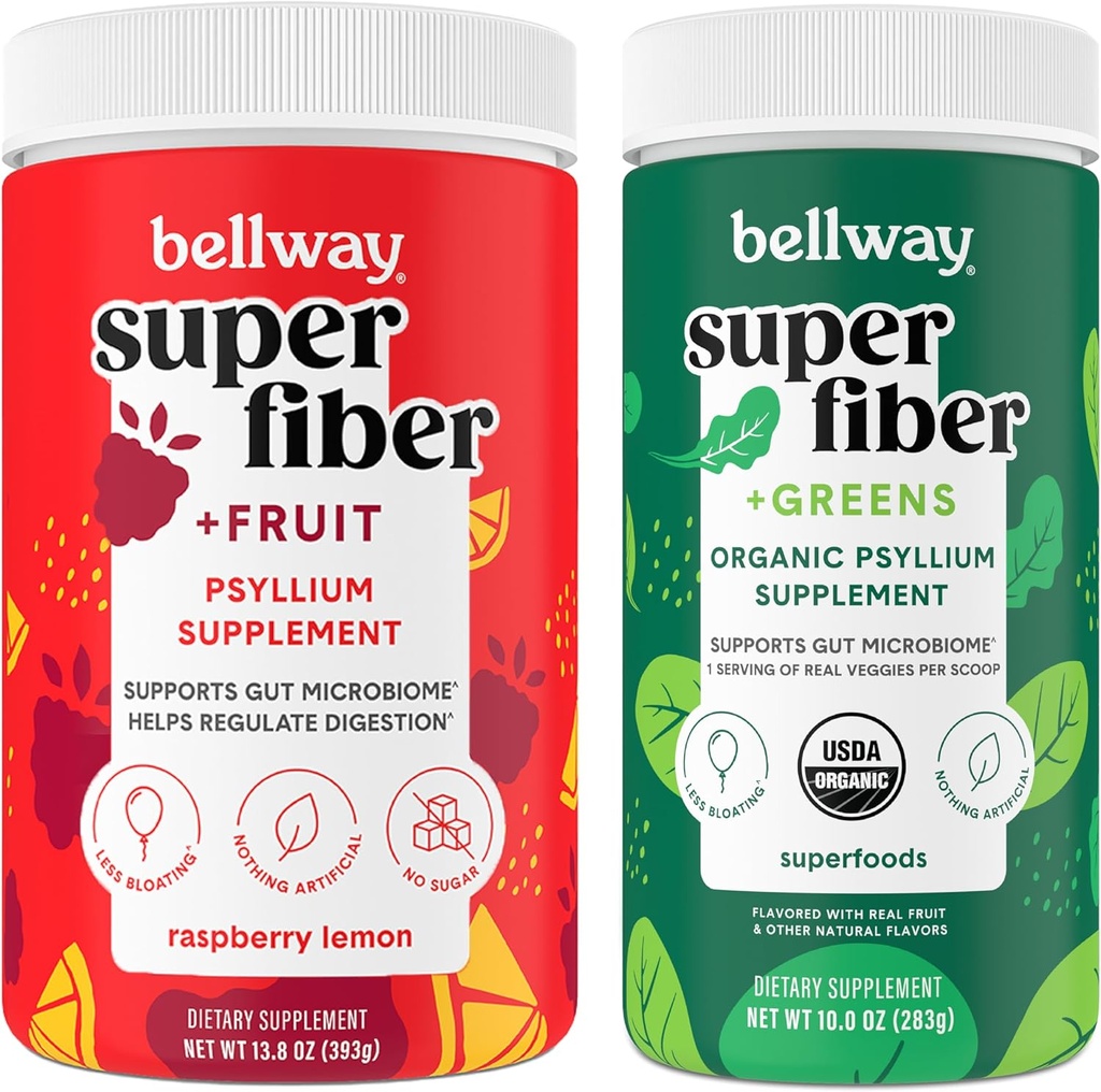 Bellway Super Fiber Powder + Ovoce, Malina Lemon Super Fiber + Zelené