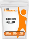 BulkSupplements.com vápenatý acetát prášek - doplněk vápníku, potravinová třída - čistý & gluten zdarma, 500 mg na servírování, 100g (3,5 oz) (balení po 1)
