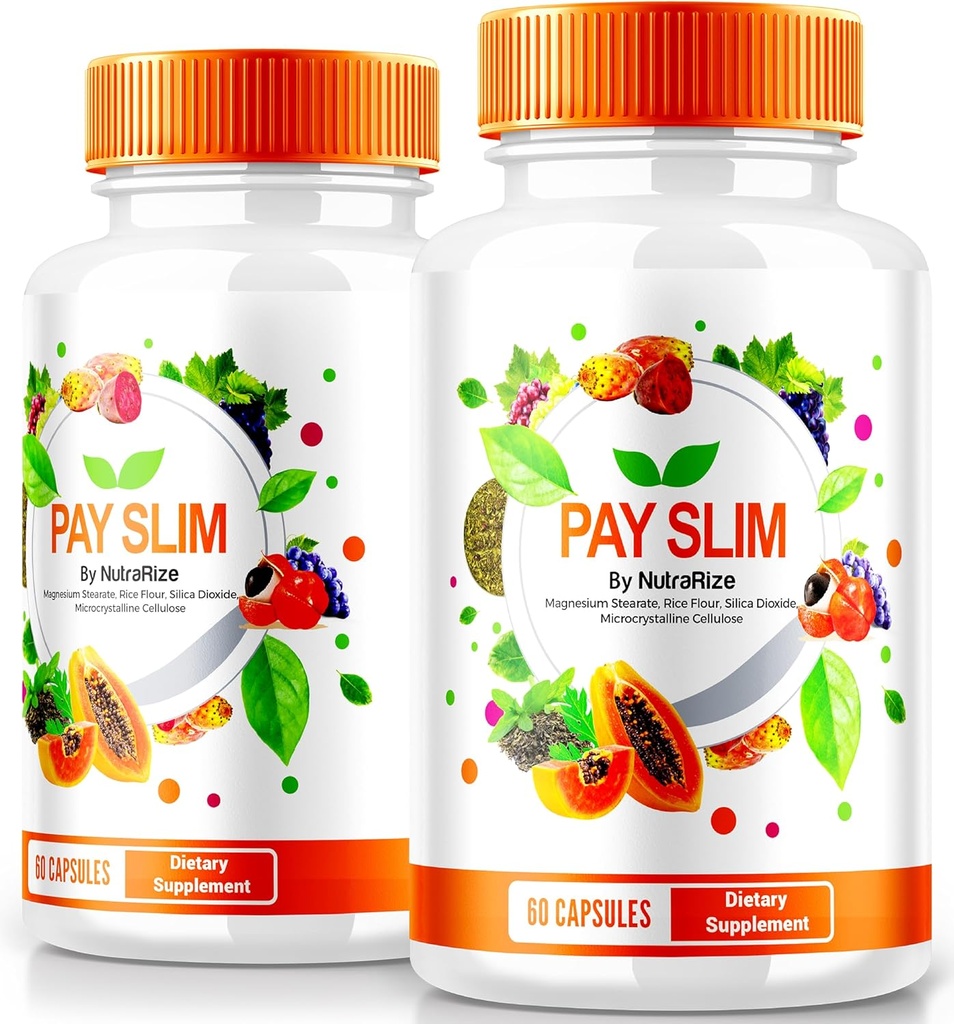 NutraRize (2 Pack) Pay Slim Kapsle, PaySlim All- přírodní doplněk pro zdravé hubnutí, Premium Formule na dosažení těla a Fitness cíle, Oficiální recenze (120 Kapsle)