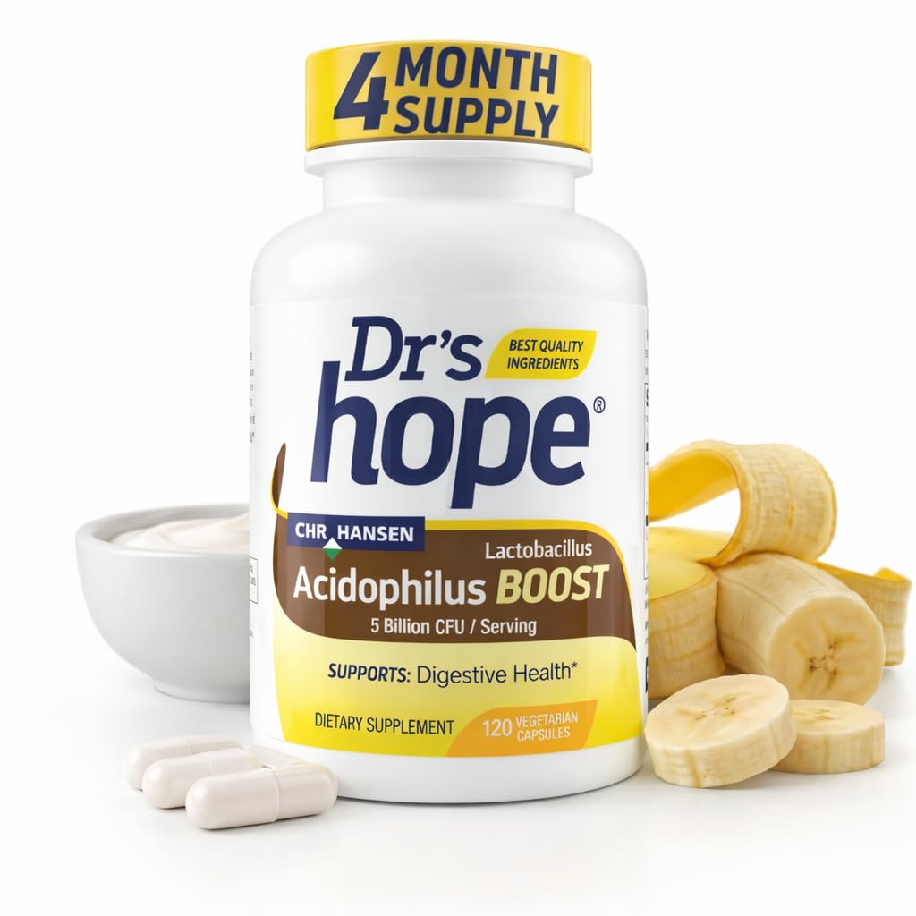 Lactobacillus Acidophilus Boost 5B CFU - Probiotika pro trávicí zdraví - Podporuje stravitelné zdraví, imunitní funkci a celkové Gut zdraví - 120 Veggie Kapsle, Made in USA