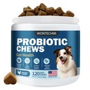 Probiotika pro psy, Zlepšit Itchy Skin Itchy Uars, Gut zdraví, Kvasinková rovnováha, Alergie, Imunita, Psí Probiotika a Dědičné Enzymy s Prebiotiky, Snížit průjem (Kuře, 120 žvýkání)