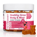 Zdravý růst Výška růst Gummies bohaté na vápník, vitaminy C, D3, K2, L-Arginin, Ashwagandha, a další, Boost zdraví kostí & imunitu, Multivitamin, pro děti 5 +, dospívající a dospělí.