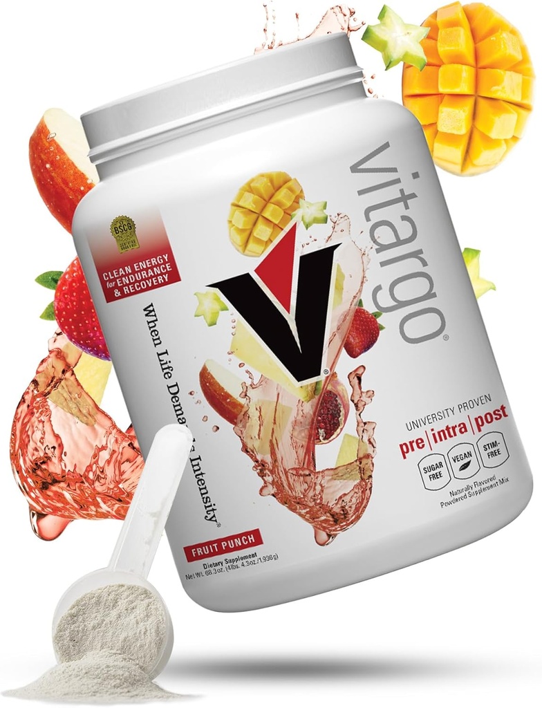 Vitargo Carbohydrát Prášek, 2X Rychlejší trávení, 4.4 LB Ovocný punč, No Bloat, No Crash, Pre, Intra & Post, Sugar- Free Complex Carb Powder for Recovery, Endurance & Muscle Gain, Made in USA