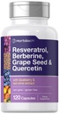 Horbäach Resveratrol Berberine Grape Seed & Quercetin 124; s Blueberry & červené víno Extract 124; 120 Kapsle 124; Non- GMO, gluten zdarma & vegetariánský dodatek