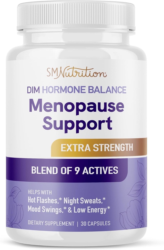 Menopauza dodatek pro ženy horké záblesky & noční pocení 124; Hormon Balance, Menopauza Relief pro ženy & Perimenopauza Podpora 124; s Black Cohosh, DIM & Red Clover 124; Third-Party Testováno 124; 30 Ct