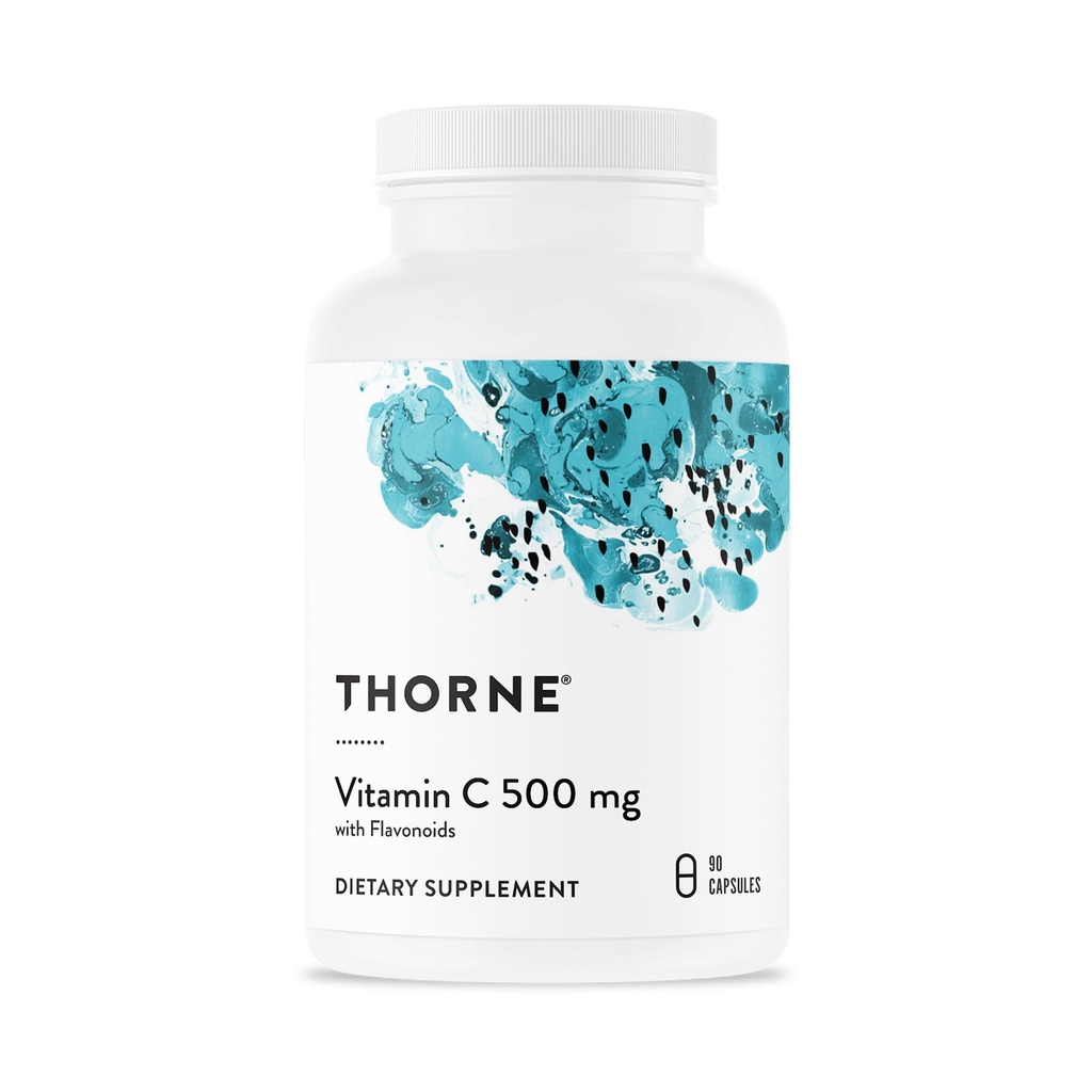 THORNE - Vitamin C - Směs vitaminu C a citrusových bioflavonoidů z pomerančů - Podporuje imunitní systém, výrobu celulární energie, kolagenovou výrobu a zdravé tkáně * - Bezlepkové - 90 Služeb