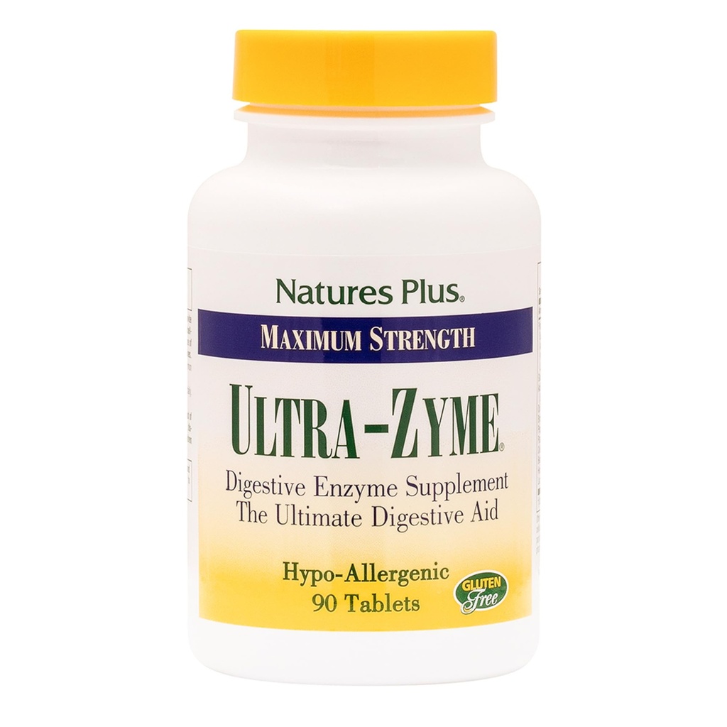 NaturesPlus Ultra- Zyme - 90 Tablety - Příplatek enzymu na podporu zdravé výživy - Gluten zdarma - 45 Služeb