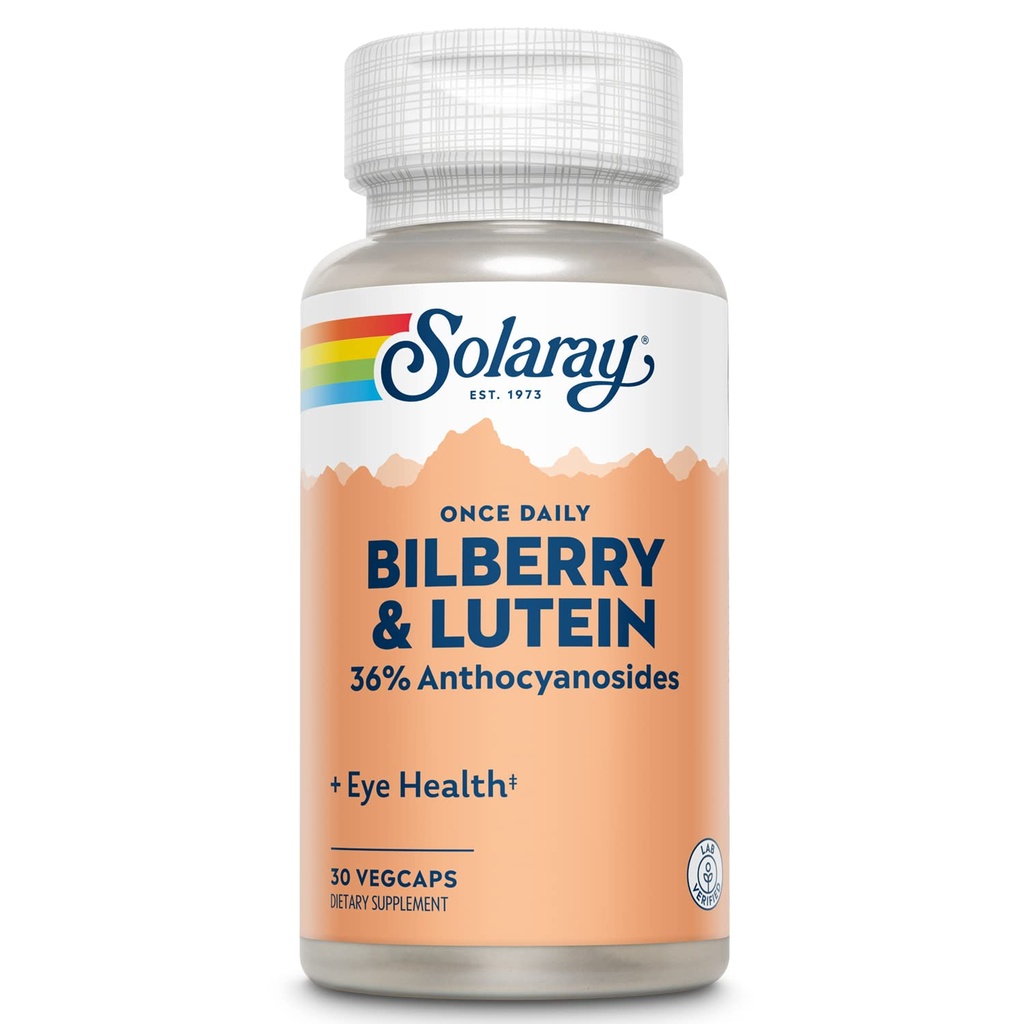 SOLARAY Jeden denní Bilberry a Lutein dodatek, 160 mg 30 Počet