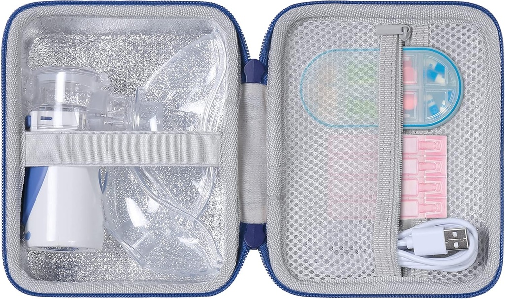Aenllosi Hard Storage Case Kompatibilní s přenosným Nebulizerem pro dospělé a děti, Handheld Inhaler Carriing Case, Holder for Acurizer Machine & Medicine (Pouzdro pouze)