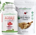 Beauty Bundle - Aguaje Kapsle + Red Maca Powder 124; Organic Superfoods for Hair, Skin & Wellness S124; Bohatí ve Vitamíny & Minerály 124; Vegan, Non- GMO