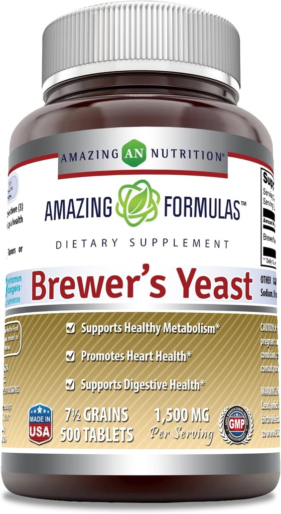Úžasné Pivovary Yeast 1500mg per Serving 500 Tablety dodatek 124; Non- GMO CLANE124; Gluten Free CLANE124; Made in USA