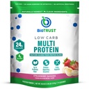 BioTrust low carb protein Powder - Delicious Whey & Casein Blend from Grass- Fed Hormon Free Cows - Non GMO, gluten Free (Strawberry Banana)