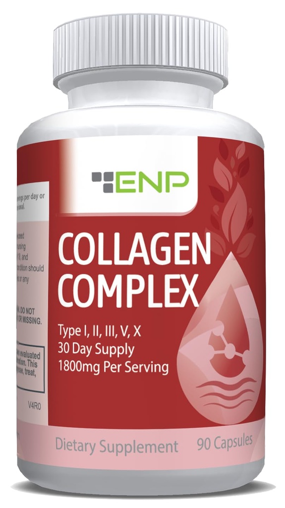 ENP komplex kolagenu, typ I, II, III, V, a X, odvozené z Non- Veganských zdrojů, Joint Comfort, Flexibility, a síla kostí, 90ct, 30 Day Supply