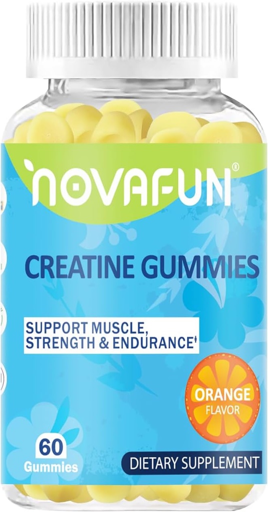 Kreatinové doplňky, 1500mg Creatine Monohydrát pro svalovou sílu, vytrvalost, výkon cvičení, Vegetarian & gluten- Free, Orange Flavor, 60 Počet