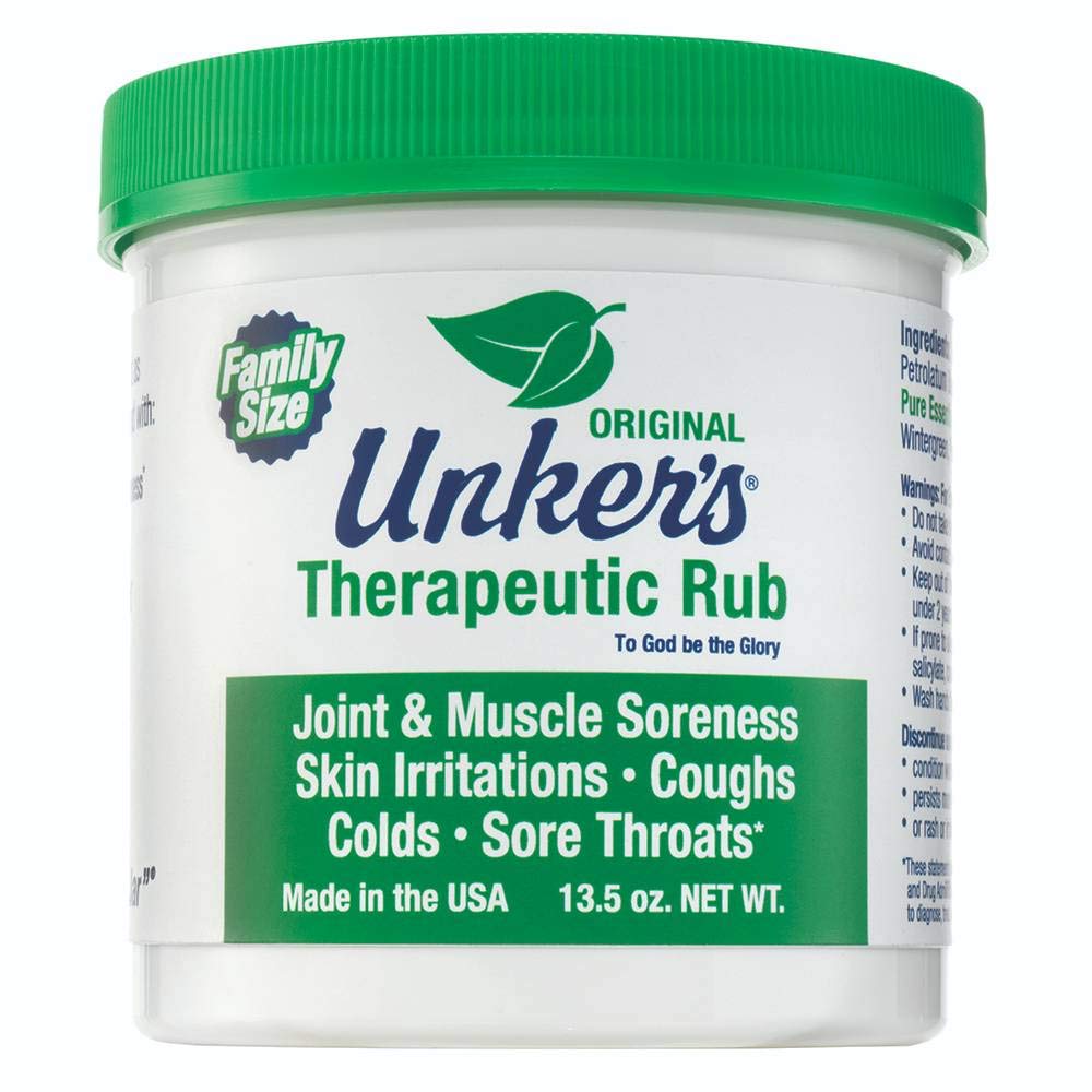 Unkers Terapeutické Rub pro společné bolesti, Sore svalů, Burn Cream, nebo uklidnit kašel 13,5 unce