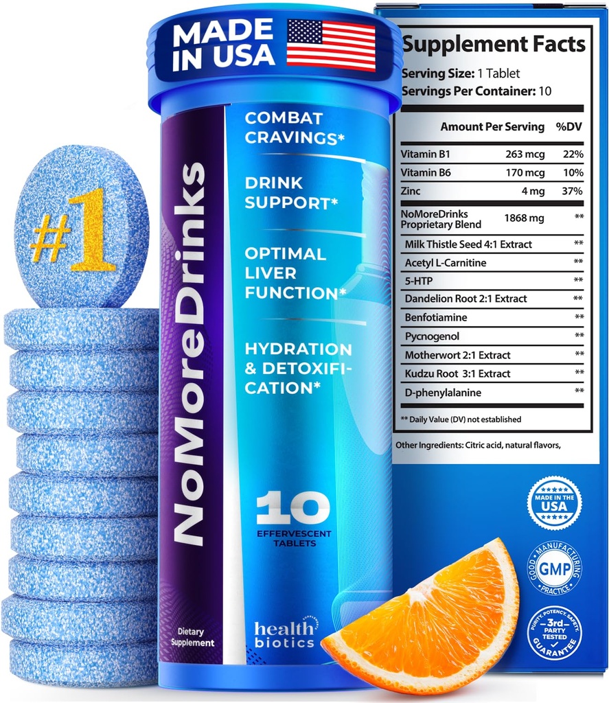 NoMoreDrinks Anti Alcohol Craving Supplementary 124; Játra Detox & Combat Chutě 124; Energy Support Alcohol Supplement 124; Organic Milk Thistle Supplement & Dandelion Root & 5HTP Supplementary 124; (10) Energy Pills