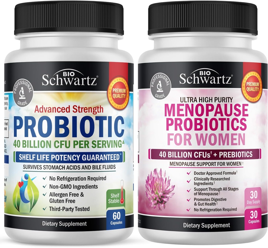 BioSchwartz Probiotic 40 miliard CFU 60 Počet + Menopauza Probiotika pro ženy 30 Počet