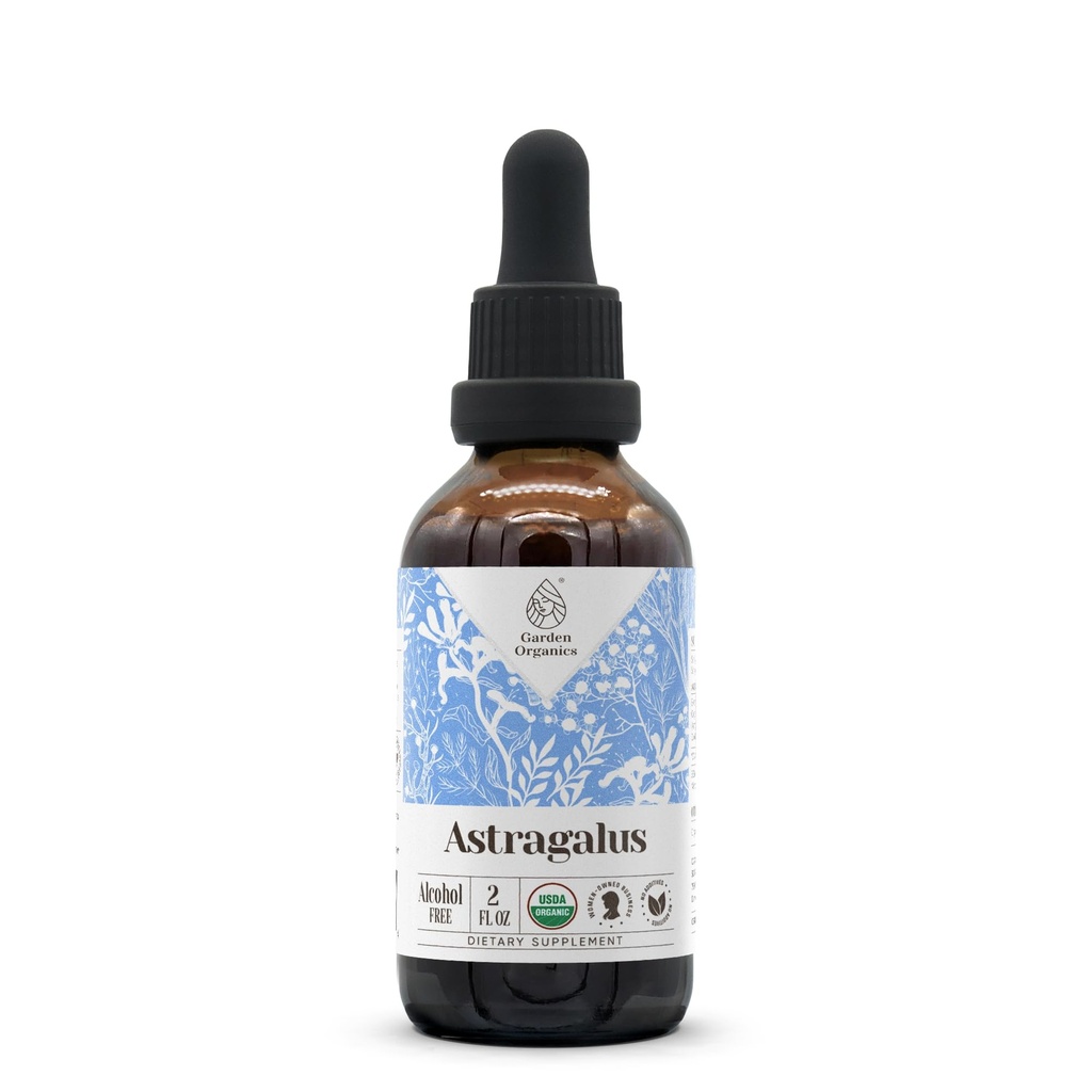 Astragalus USDA Organic Alcohol- Free Extract CLAS124; dodatek stravy, high- potency Tincture CLAS124; Natural Certified Organic Astragalus (Astragalus membranaceus) Sušený kořen (2 oz)