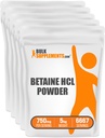 Bulksupplements.com Betaine HCl Powder - Betaine Hydrochloride Supplement, Betaine Powder - Betaine 750mg, Digestive Health Support - Gluten Free, 750mg per Serving, 5kg (11 liber)