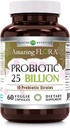 Amazing Flora Probiotic Dodatek 124; 25 Billion-10 Úlisy 124; 60 Veggie Kapsle 124; Non- GMO 124; Gluten- Free 124; Made in USA