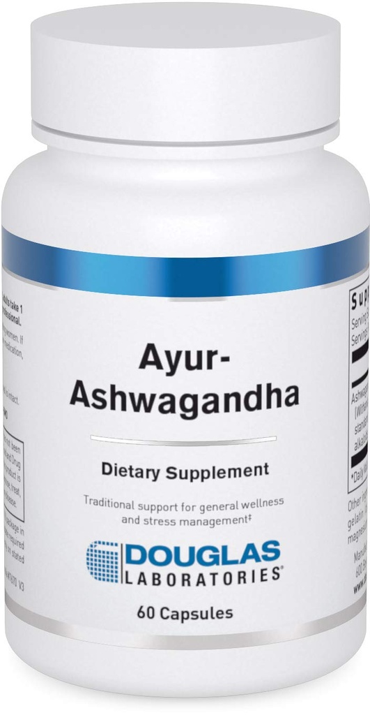 Douglas Laboratories Ayur- Ashwaganda (Indian Ginseng) CLAS124; Ayurvedic Herb na podporu výroby energie, Duševní a fyzikální zdraví CLAS124; 60 Kapsle