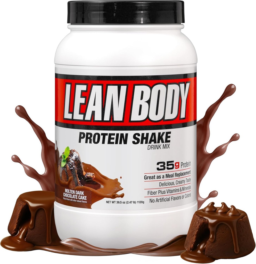 Labrada Lean tělo hi- protein jídlo náhrada Shake, roztavený tmavý čokoládový dort BALENÍ MOŽNÁ