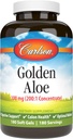 Carlson - Golden Aloe, 100 mg (200: 1 koncentrát), Digestive Support & Colon Health, Optimal Wellness, 180 Softgels