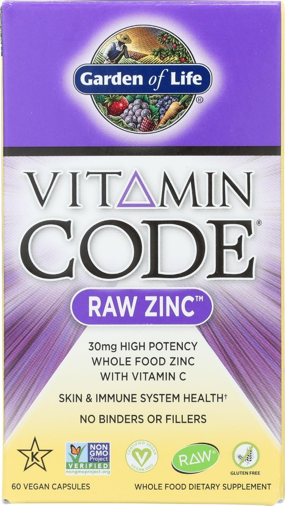 GARDEN OF LIFE Vitamin Code Zinek Vegan Kapsle, 60 CT