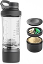 21oz Protein Shaker Lahvička s práškem Storage Container- Shaker Cups pro protein Shakes- pre cvičení Bottle- Mixer Cup- Gym Sport Water Bottle - Vyrobeno s Tritan BPA zdarma, s Wire Whisk Balls (Black)
