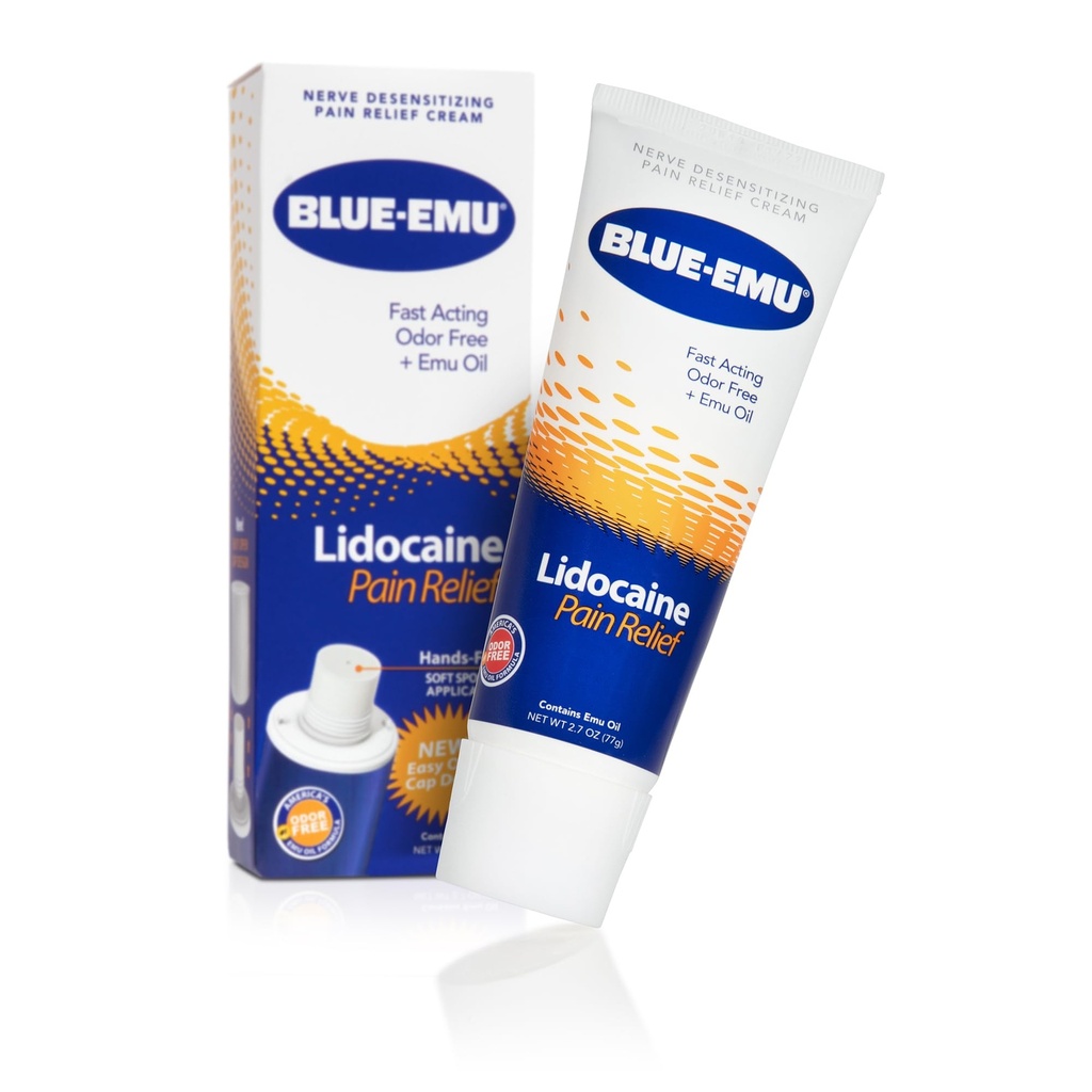 BLUE-HMU Lidokain Bolest Relief Cream pro rychlé, Numbing Relief, 2.7 Oz, 1 balení