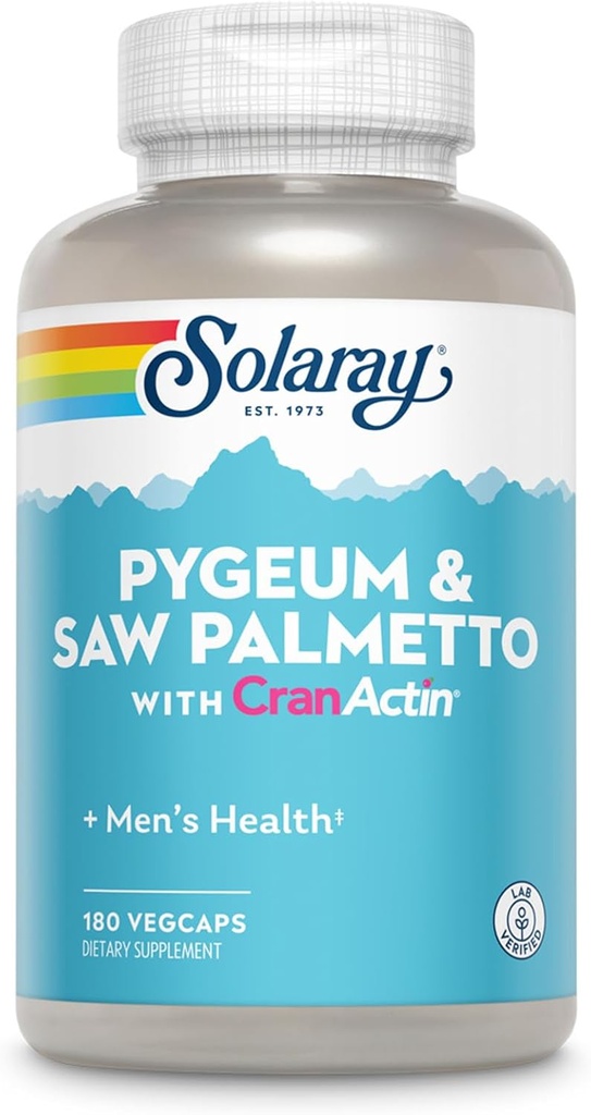 Solaray Pygeum a Saw Palmetto s Cranactin dodatek, 180 Počet