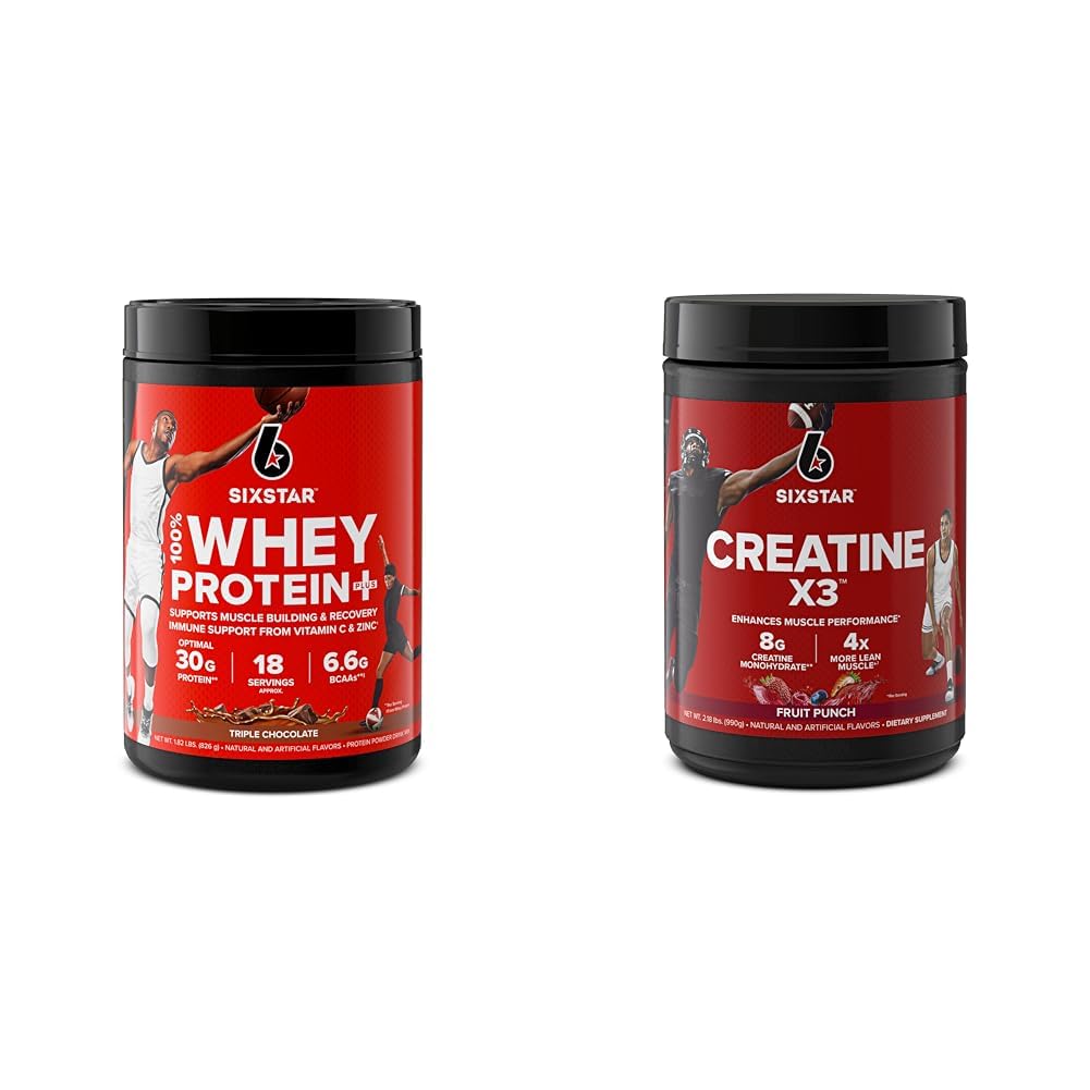 Six Star Elite Series 100% Whey Protein Plus Triple Chocolate 1,8lbs US & creatine Powder Creatine X3 CLAS124; Creatin HCl + Creatin Monohydrát Powder