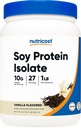 Nutricost Soy Protein Isolate Powder, 1 LB Vanilla - 10 Grams of Protein Per Serving, Vegan, GMO- Free & gluten Free
