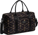 Clementine Tote Taška 124; Weekender sáčky pro ženy 124; Perfect Duffle Bag pro noční, Cestování, a Gym 124; Black / Gold Geometric - střední