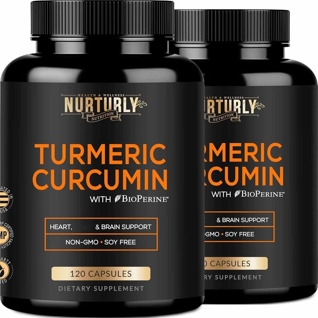Kurkumin s bioperinovým černým pepřem a 95% kurkuminoidy - vysoce absorpční Kurkumové doplňky 1300mg pro zdraví prasat - Non- GMO, bez glutenu - 240 Kapsle