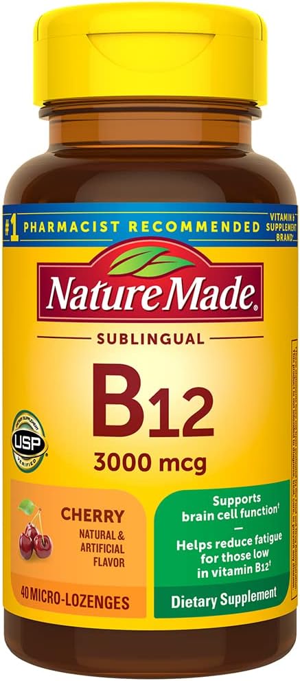 Nature Made Vitamin B- 12 3000 MCG Sublingvální, 40 Počet (balení po 3)