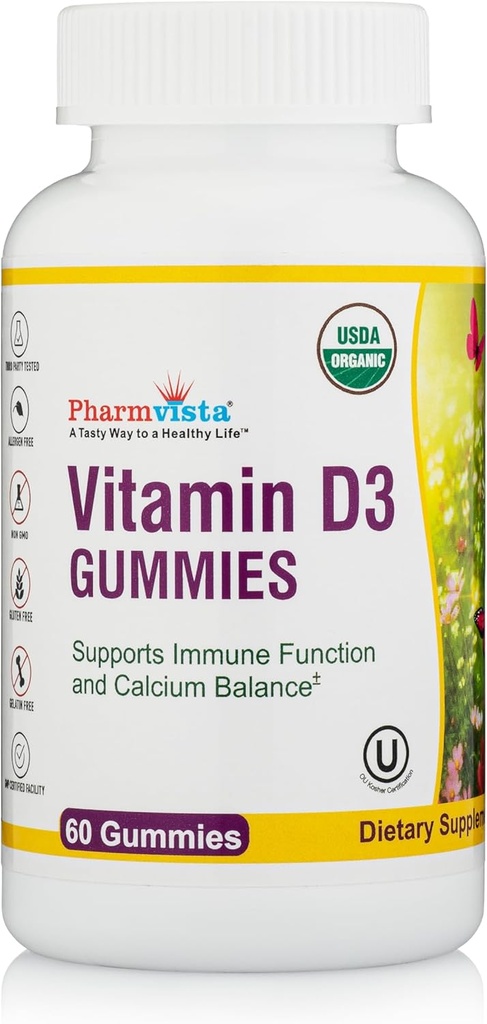 Vitamin D3 Gummies- Chutné želatinové-Free gluten- Volný způsob, jak se vaše sluneční svit vitamín (60 hrabě třešňový flavor)