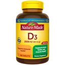 Nature Made Vitamin D3 2000 IU (50 mcg), Vitamin D dodatek pro kosti, zuby, svalovou a imunitní podporu zdraví, 400 Tablety, 400 denní zásobování