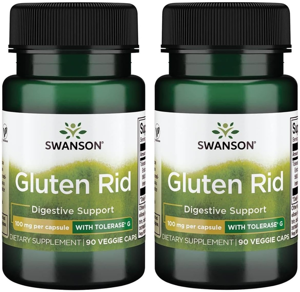Swanson Gluten Rid se 100 mg 100 mg 100 Veg Caps (2 balení)