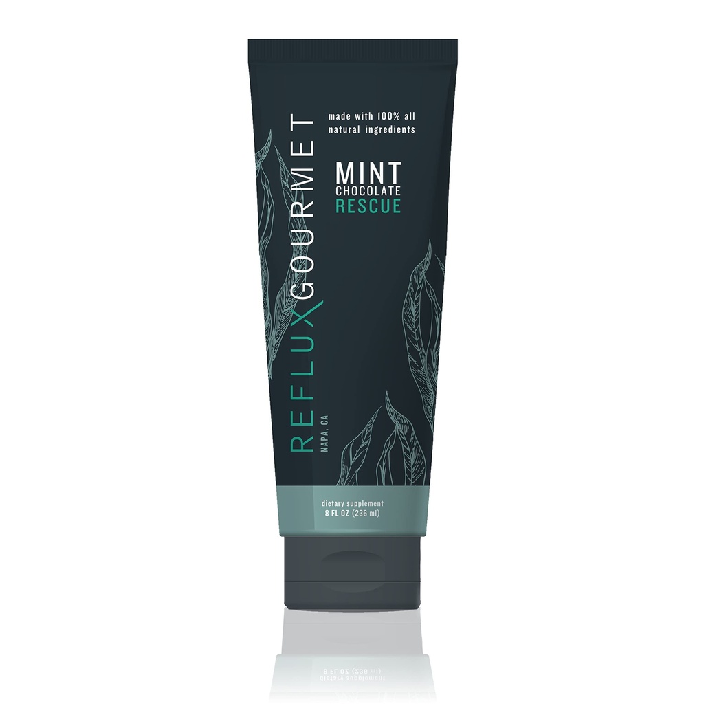 REFLUX GOURMET - Mint Chocolate Rescue All- Natural Alginate Therapy, Acid Reflux, GERD, LPR, Heartburn Relief, Vyrobeno ze všech přírodních složek považovaných za bezpečné pro děti a těhotné ženy