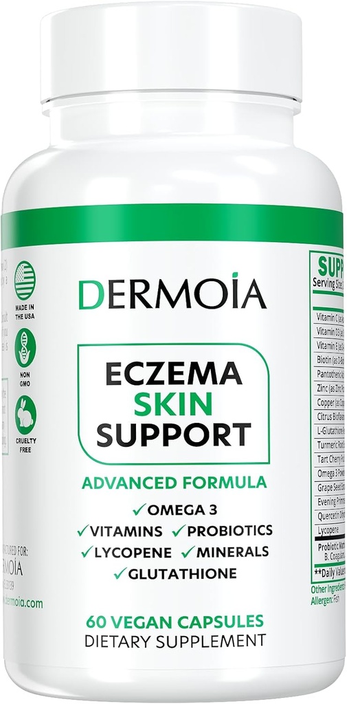 Eczema Doplňky - Vyrobené Dyshidrotic Eczema pilulky pro dospělé - Poskytování Eczema Relief, Cílení Intervence Eczema, podrážděná suchá kůže, a vylepšené psoriázou doplňky