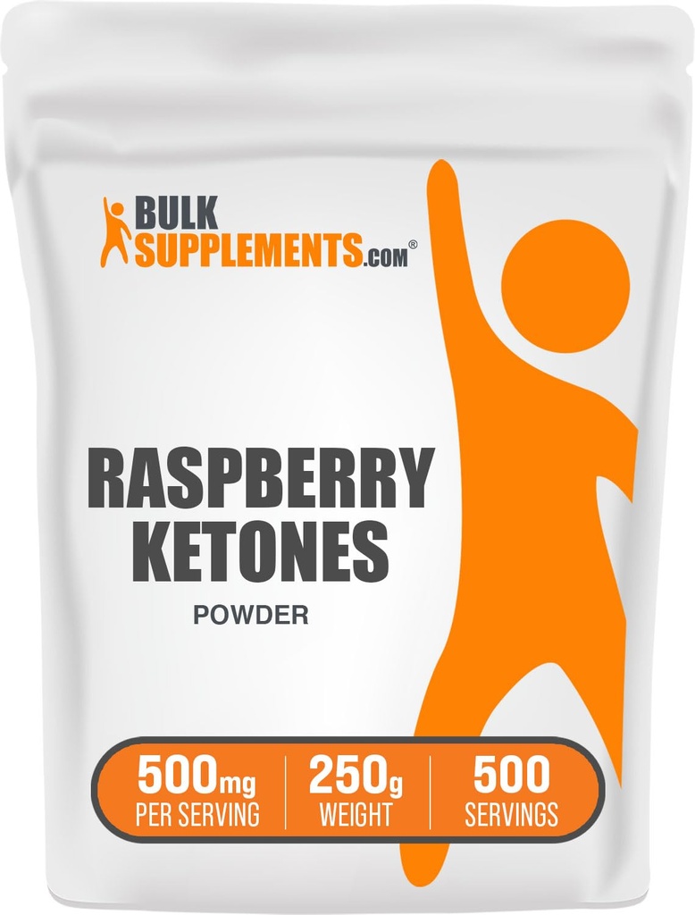 BulkSupplements.com Malina Ketony Powder - Malina Ketony dodatek, Antioxidant Zdroj - pro energetickou podporu, Gluten zdarma, 500 mg na Serving, 250g (8.8 oz) (balení po 1)