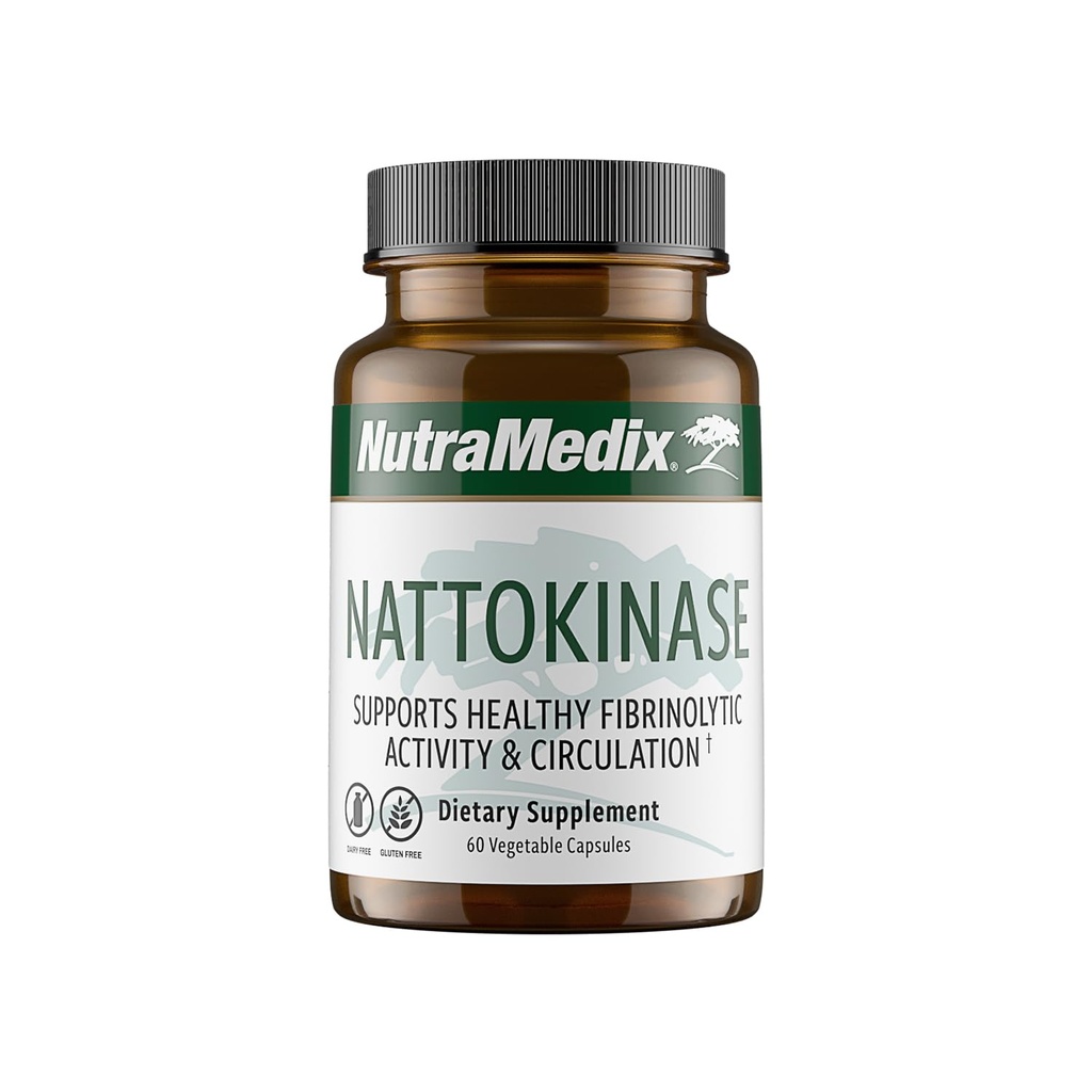 NutraMedix Nattokináza Dodatek - Nattokináza 2000 FU per Serving - Vyhovuje podpoře zdraví a zdraví srdce - Gluten + Dairy-Free (60 Kapsle)