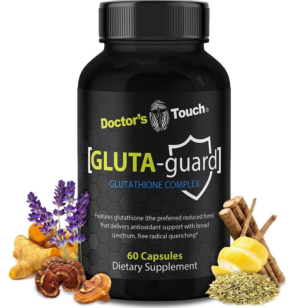 Doctor 's Touch Liposomal Glutathione Supplement - Easy- to- Swallow Glutathione Kapsle pro energii, podporu mozku a zdraví pokožky - Čistá maximální absorpce Glutathione Liposomální dodatek