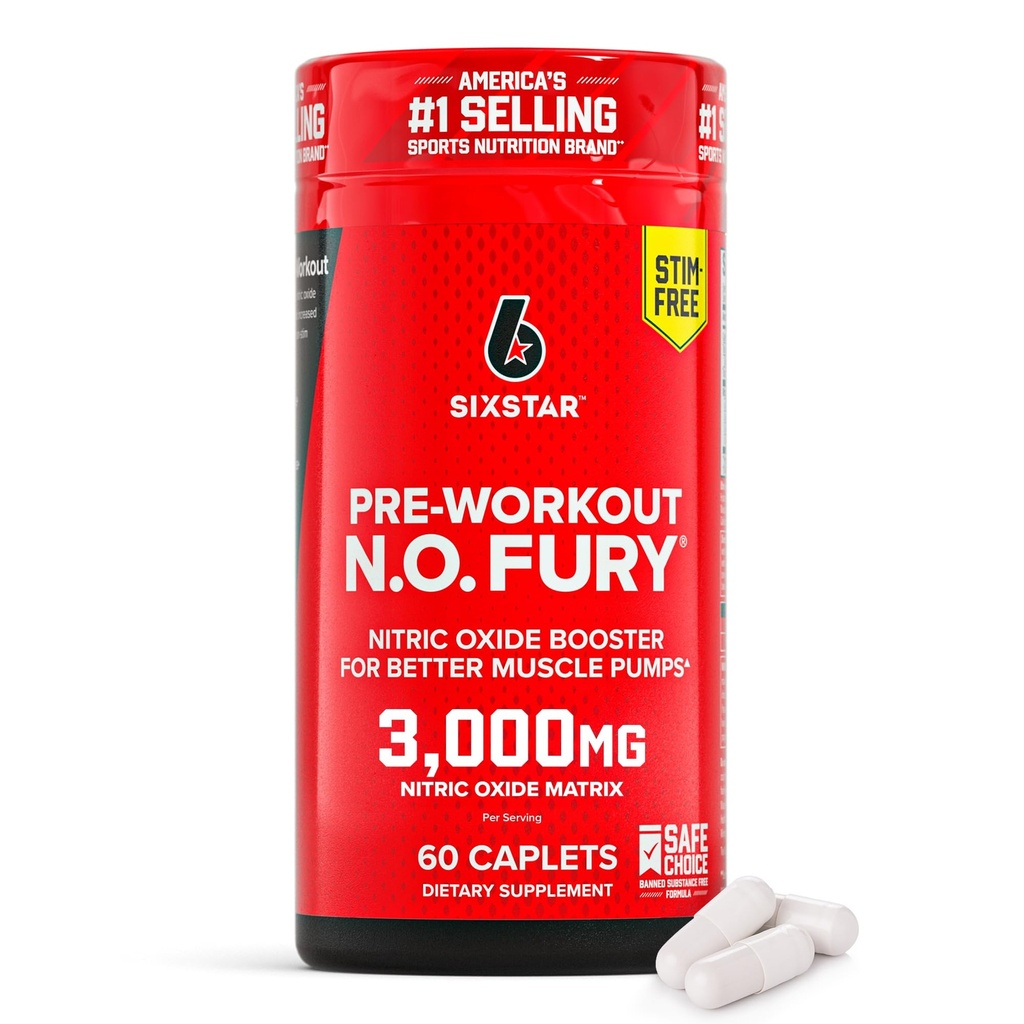 Six Star Nitric Oxide doplňky pro muže a ženy, budování svalů (60 Počet) - Nitric Oxide Booster Pills Muscle Pump Pre Workout Dodatek - Sportovní výživa pro budování svalů, síla a energie