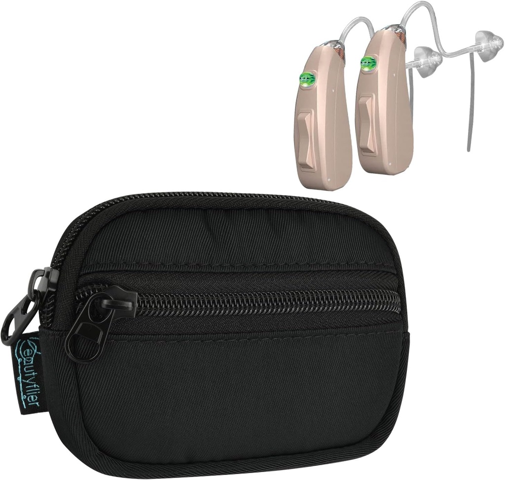 Beautyfiler Sluchátko Pomoc Pouch, Podpora sluchu Kapesní Kapesní Velikost, Zesilovač sluchu Nošení skladování Bag, Cochlear Implant Příslušenství, Sluchátko zařízení Mini peněženka Purse (Pouzdro pouze)