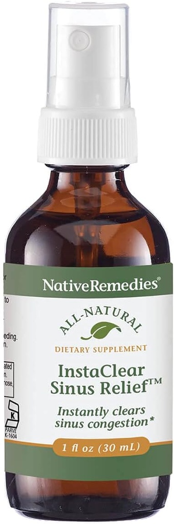 Nativní odstranění InstaClear Sinus Relief - Všechny přírodní bylinný dodatek pro jasné, zdravé sinusové během nachlazení, alergie nebo Hay horečka - 29 ml